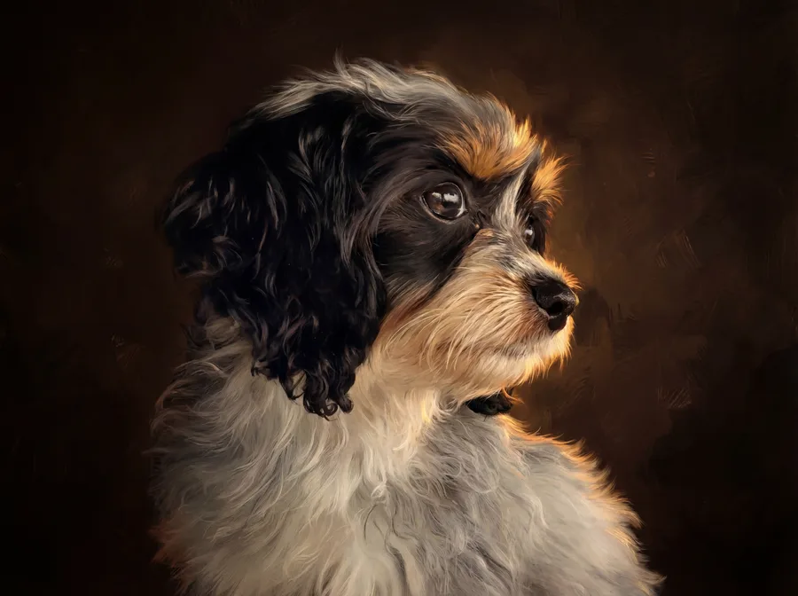 Golden Retriever presidential oil portrait